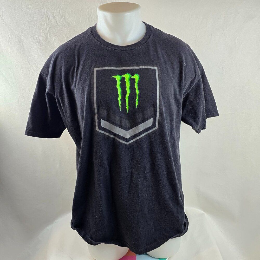 Monster Energy Graphic T Shirt Mens XL Black Streetwear Skate Logo Y2k Unleash